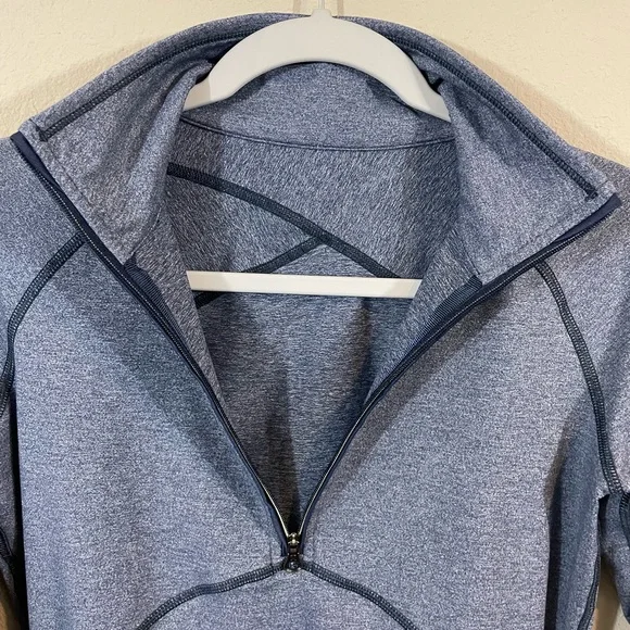 Lululemon Runderful 1/2 Zip Jacket pullover Heathered blue Size 4, EUC - Picture 5 of 9